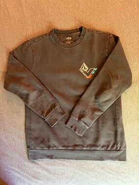 Volcom Black Crewneck Sweatshirt with Chevron Logo